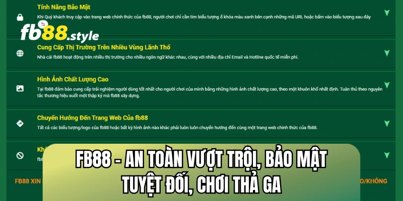 FB88 – An toàn vượt trội, bảo mật tuyệt đối, chơi thả ga